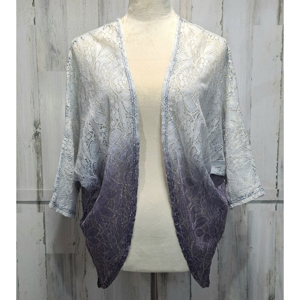 NWT Daytrip Buckle Ombre Lace Open Front Cardigan Womens Sz S Coquette Academia